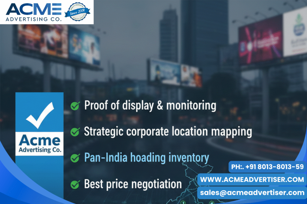 Own the Business Buzz: Corporate Area Hoarding Booking with Acme Advertising Co.