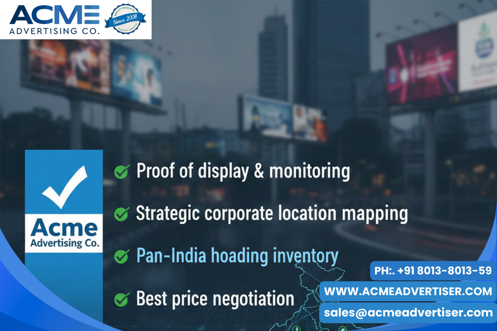 Own the Business Buzz: Corporate Area Hoarding Booking with Acme Advertising Co.