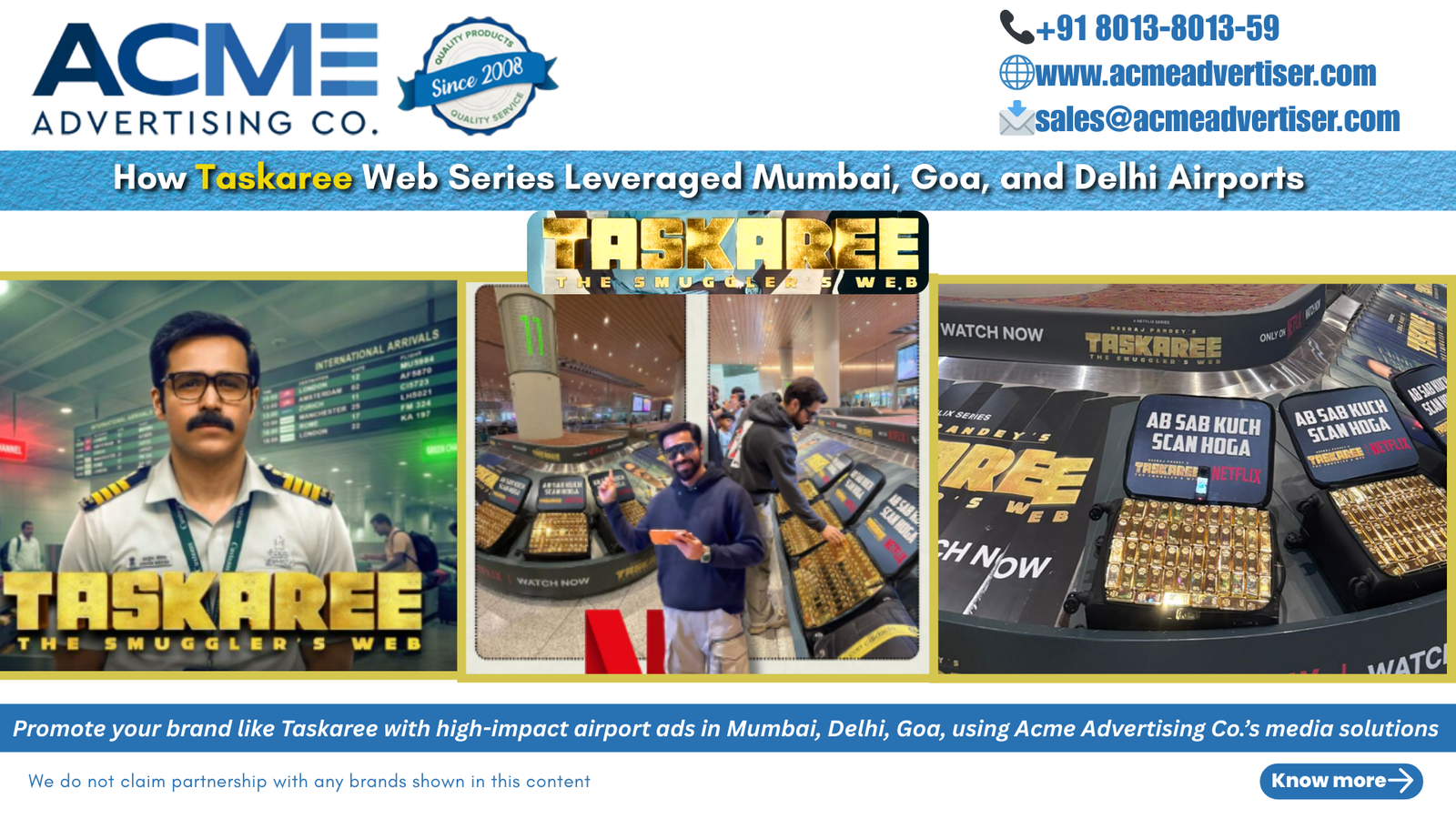 Taskaree airport Advertising with Acme Advertising co.