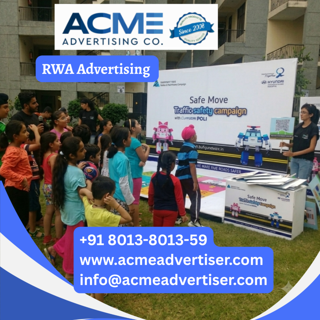 RWA Activation campaign in a residential society featuring brand promotion, product sampling, consumer engagement, and community marketing activities.