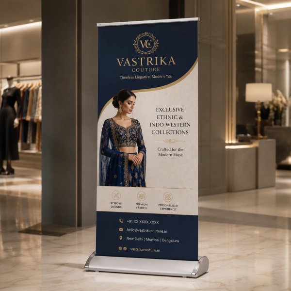 Luxury Standee Advertising Services featuring premium promotional standees