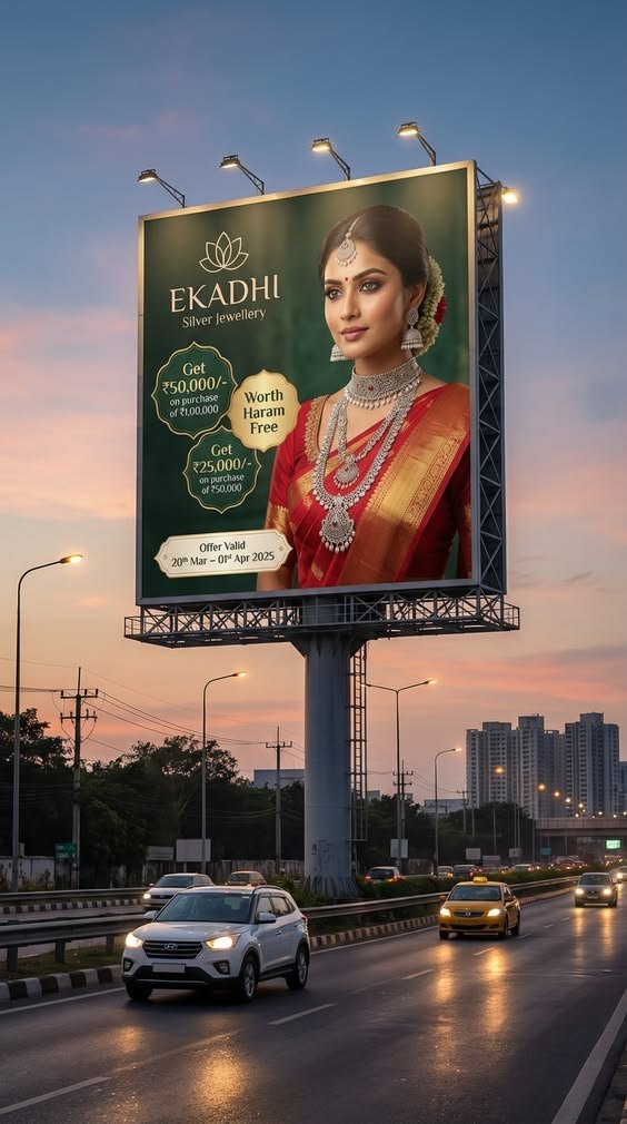 Unipole Advertising Services displayed along a busy highway for high brand visibility